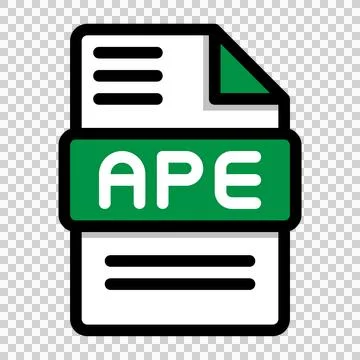 Ape file icon. flat audio file, icons format symbols. Vector illustration.  Stock-Illustration