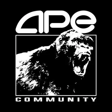 Ape Graphic Print Vector – Primate Wildlife Illustration Stock Illustration