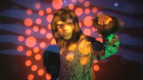 Ape Man Disco Funky Dancing #3 Stock Footage 58114856