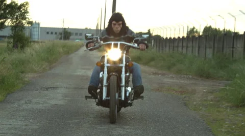Ape Man Riding a Motorcycle #2 Stock Footage 58115811