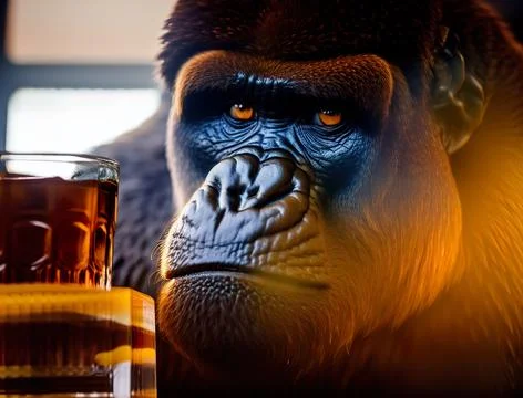 Ape in pub Illustrazione stock