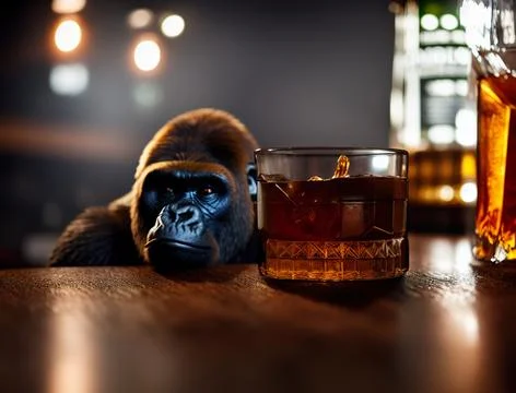 Ape in pub Illustrazione stock