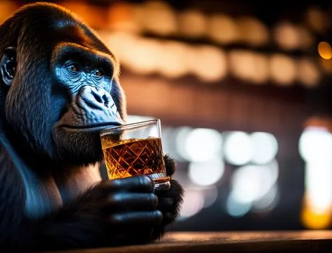 Ape in pub Illustrazione stock