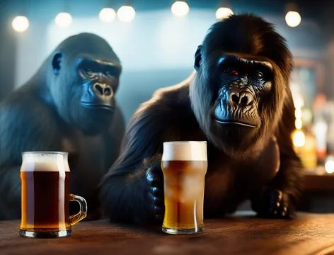 Ape in pub Illustrazione stock