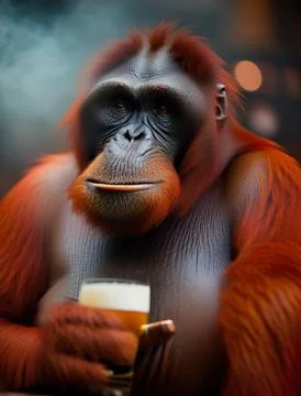 Ape in pub Illustrazione stock
