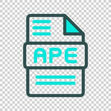 Ape simple colored icons to represent audio formats Stock Illustration