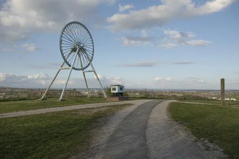 Apedale pit wheel memorial Stock Photos
