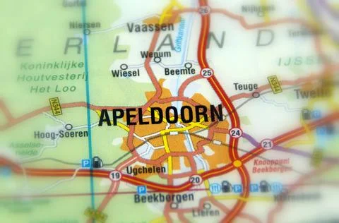 Apeldoorn on a map Stock Photos