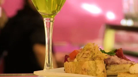 Aperitif with background waitress Stock Footage 92549146