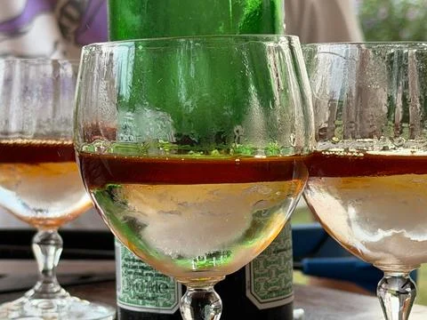 An aperitif based on brancamenta Stock Photos