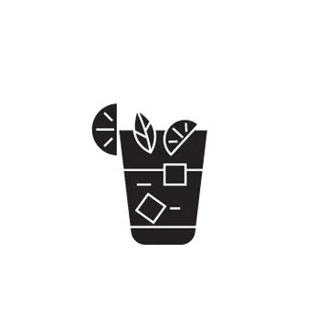 Aperitif, beverage black vector concept icon. Aperitif, beverage flat Stock Illustration