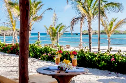 Aperitif by the Indian Ocean Stock Photos