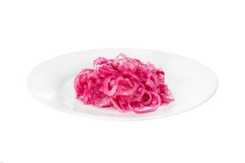 Aperitif pickled red onion isolated white background Stock Photos