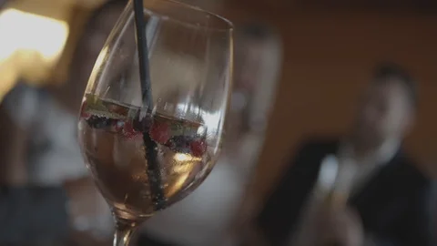 Aperitifglas. Glass of aperitif Stock Footage 127004014
