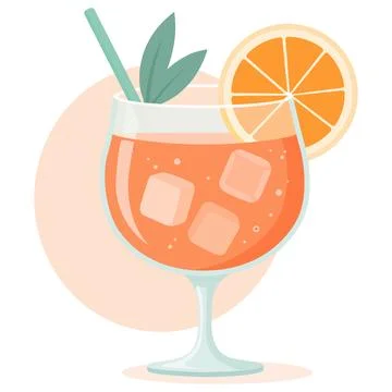 Aperol spritz cocktail vector illustration Stock Illustration