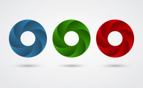 Aperture abstract logo set Stock Illustration