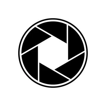Aperture black vector icon on white background Stock Illustration