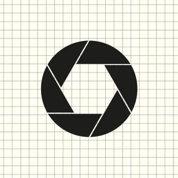 Aperture, camera lens symbol Stock Illustration