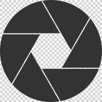 Aperture: Concentric shape, composed of six dark gray triangles around a he.. Stock Illustration