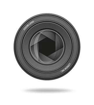 Aperture icon. Camera shutter lens diaphragm row Stock Illustration