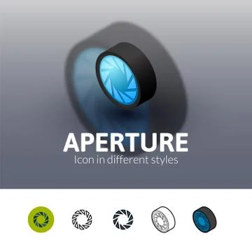 Aperture icon in different style Stock Illustration