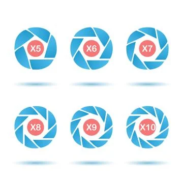 Aperture icon set Stock Illustration
