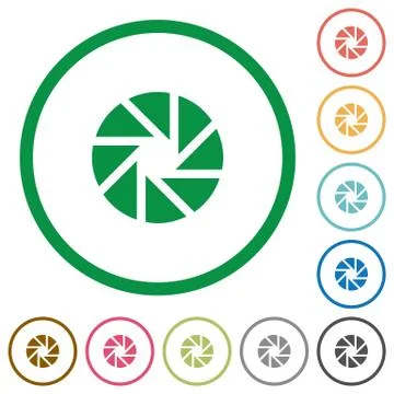 Aperture outlined flat icons イラスト素材