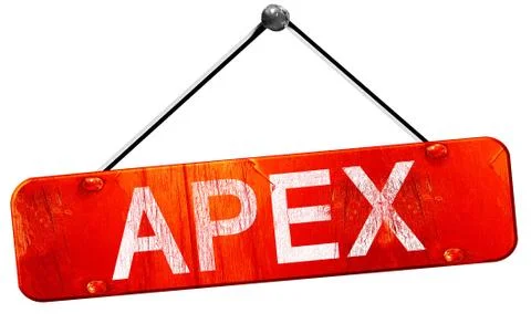 Apex, 3D rendering, a red hanging sign Stock Illustration