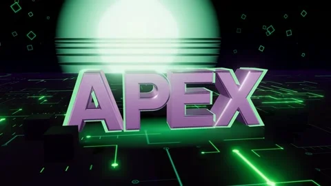 APEX Neon Grid 3D Tech Typography on Circuit Board Loop Stock Footage 345417473