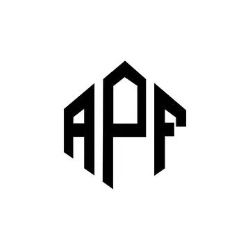 APF letter logo design with polygon shape. APF polygon and cube shape logo .. Stock Illustration