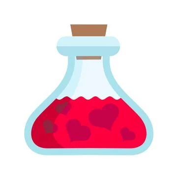 Aphrodisiac / Love potion and elixir - magial fluid and liquid that creates f Stock Illustration