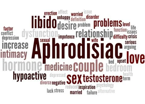 Aphrodisiac, word cloud concept Illustrazione stock