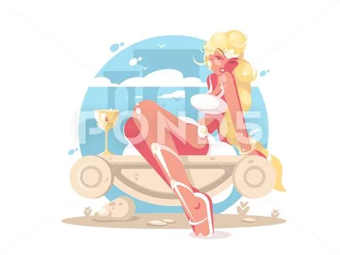 Aphrodite is goddess of love Stock Illustration
