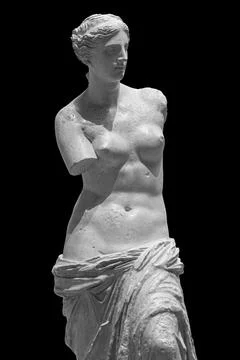 Aphrodite of Melos Venus de Milo statue in Louvre Paris Stock Photos