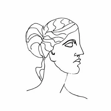 Aphrodite vector marble head. Work of art of ancient Greece era. Stock Illustration
