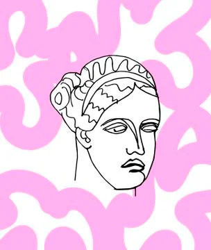 Aphrodite vector marble head. Work of art of ancient Greece era. Stock Illustration