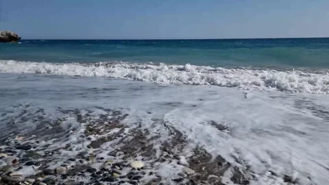 Aphrodites Beach Waves in Cyprus Stock Footage 330860825