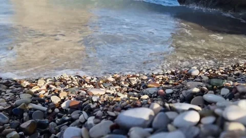 Aphrodites Beach Waves in Cyprus Stock Footage 330861090