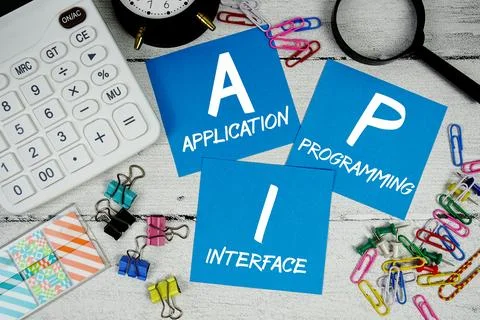 API abbreviation of Application Programming Interface text phrase of busine.. 스톡 사진