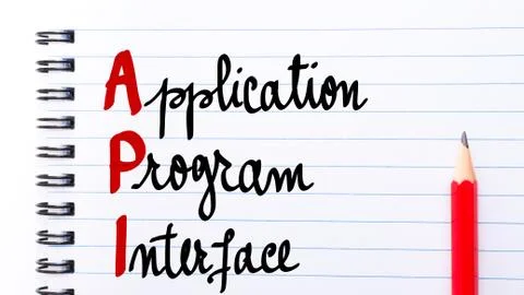 API Application Program Interface written on notebook page Stock Photos
