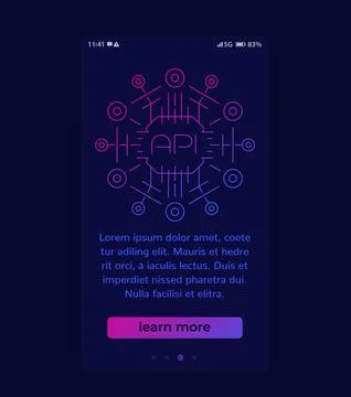 API, application programming interface banner Stockillustratie