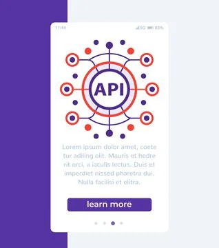 API, application programming interface banner Illustration