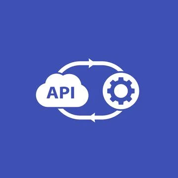 API, application programming interface, cloud software icon Stock Illustration