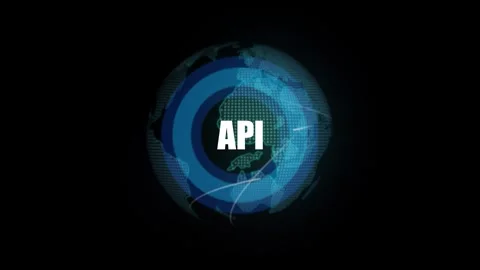 API - Application Programming Interface concept on global earth. Stock Footage 293484024