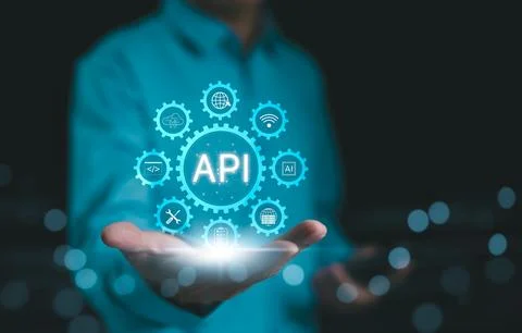 API, Application Programming Interface Concept. Stockfoto's