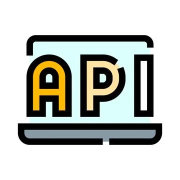 Api application programming interface development on laptop screen Ilustración de archivo