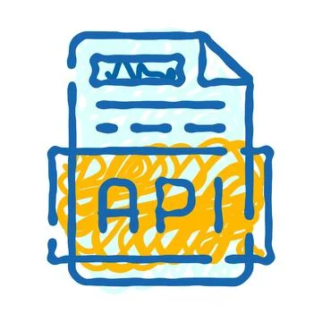 Api application programming interface doodle icon illustration Stock Illustration