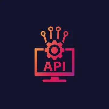 API, application programming interface icon, software integration Stock Illustration