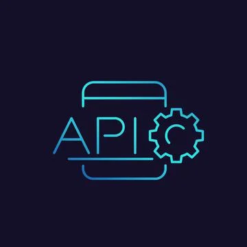 API, application programming interface linear icon Stock Illustration