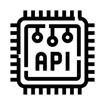 Api application programming interface microchip icon Stock Illustration